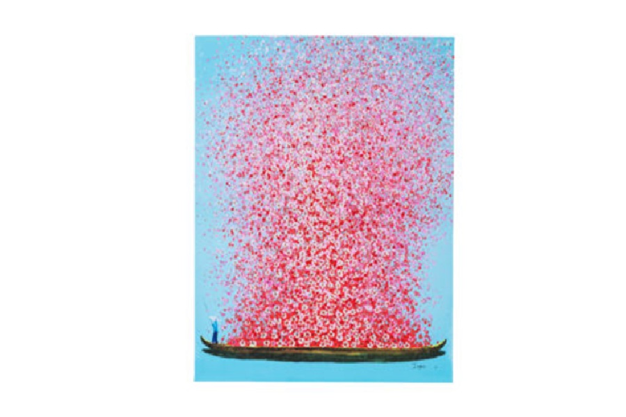 KAREアート　Picture Touched Flower Boat 100x80cm