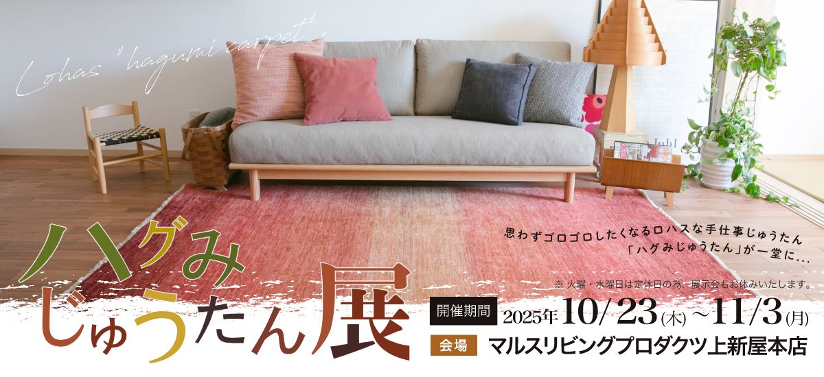 ハグみじゅうたん展 上新屋本店